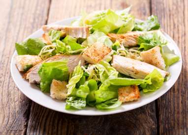 Salada verde com frango