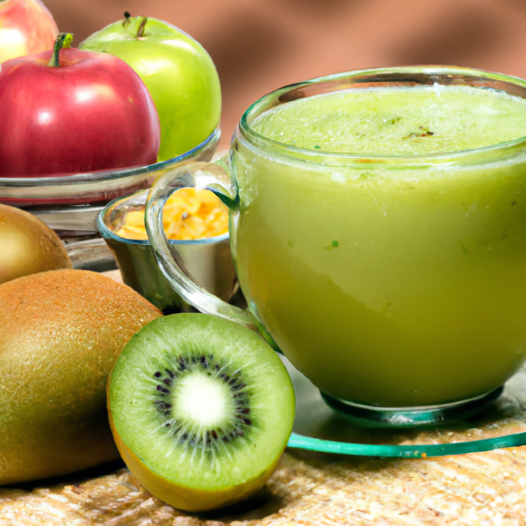 foto da receita Suco de maçã verde com kiwi