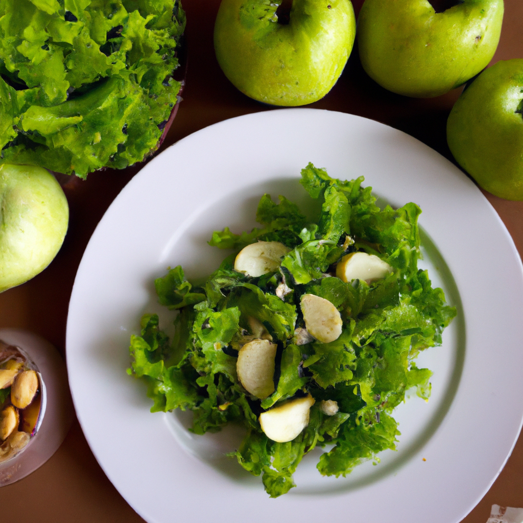 foto da receita Salada de maçã verde com escarola e amêndoas