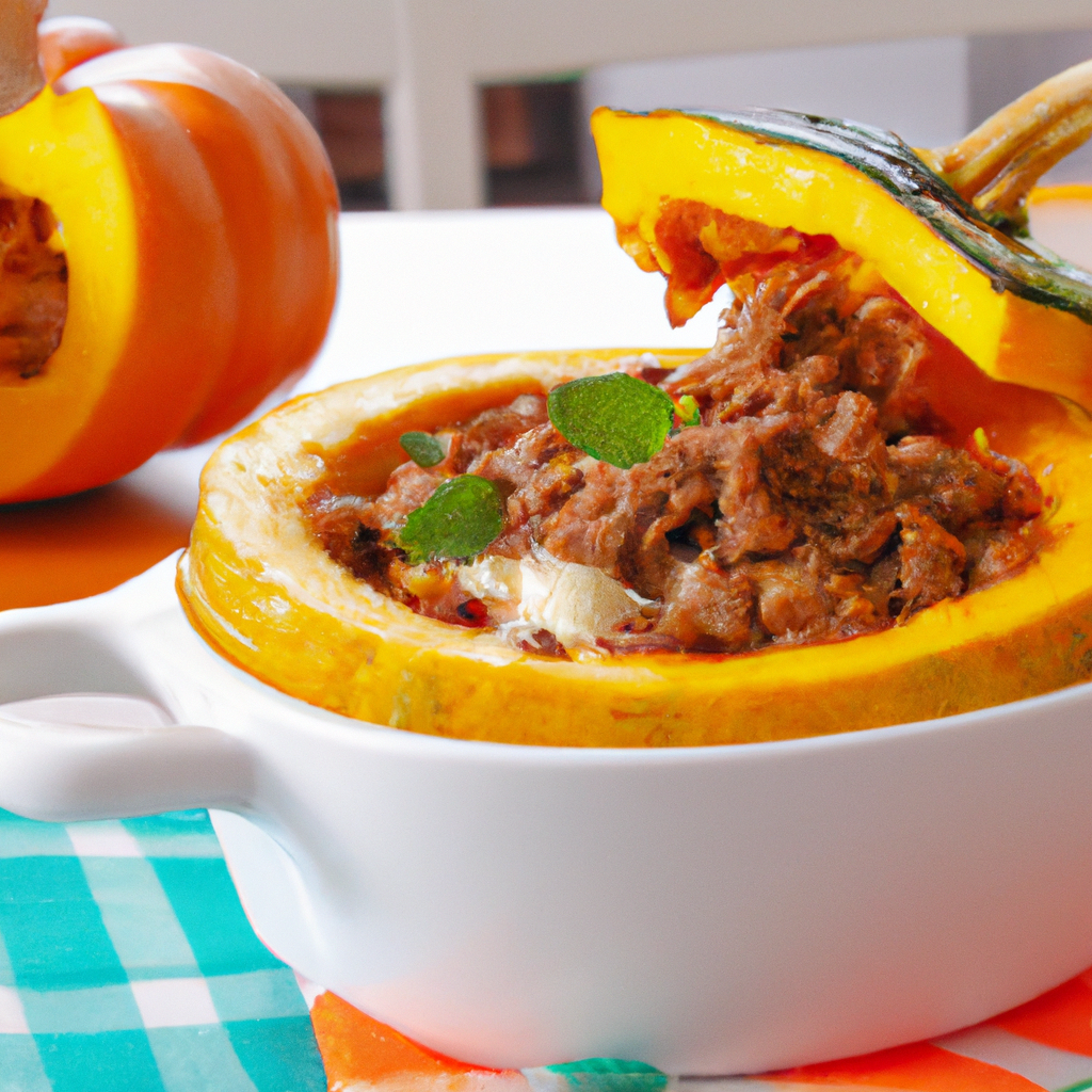 Carne moída com abóbora gratinada