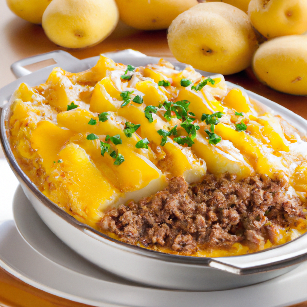 escondidinho carne moida e mandioca