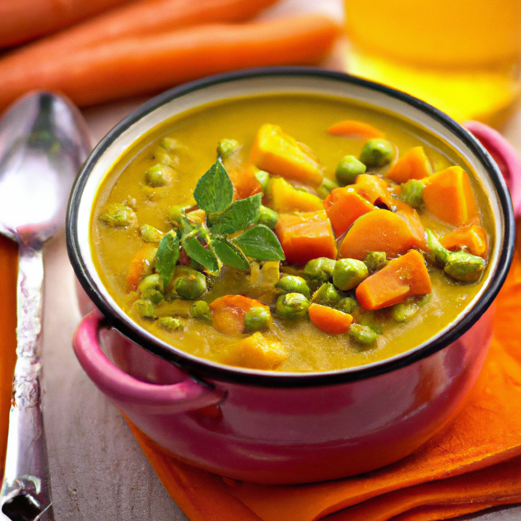 curry de cenoura e ervilha - indiano