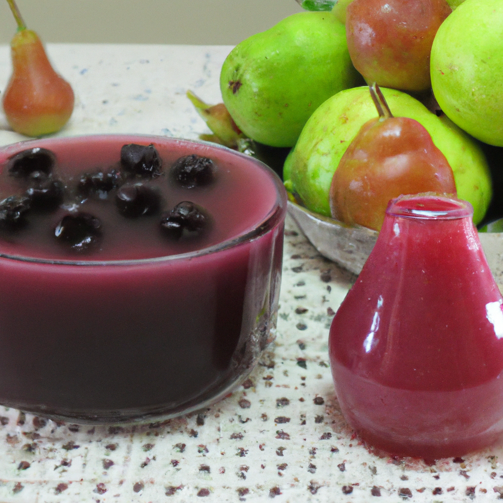 Pera ao suco de uva com geleia de uva
