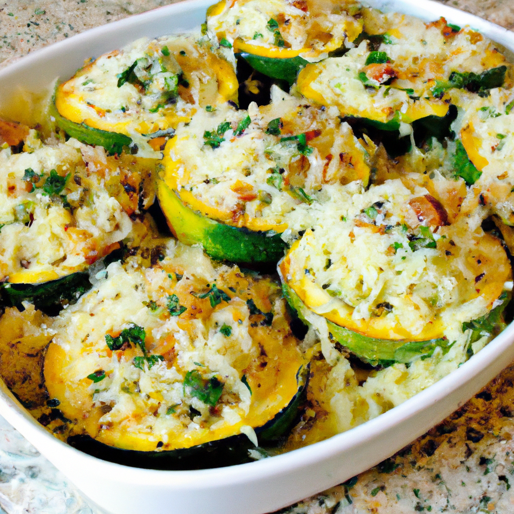 Abobrinha assada com arroz