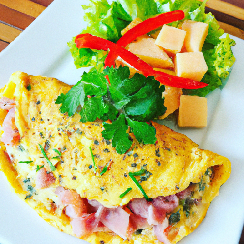 Omelete com queijo cottage e presunto de peru def light