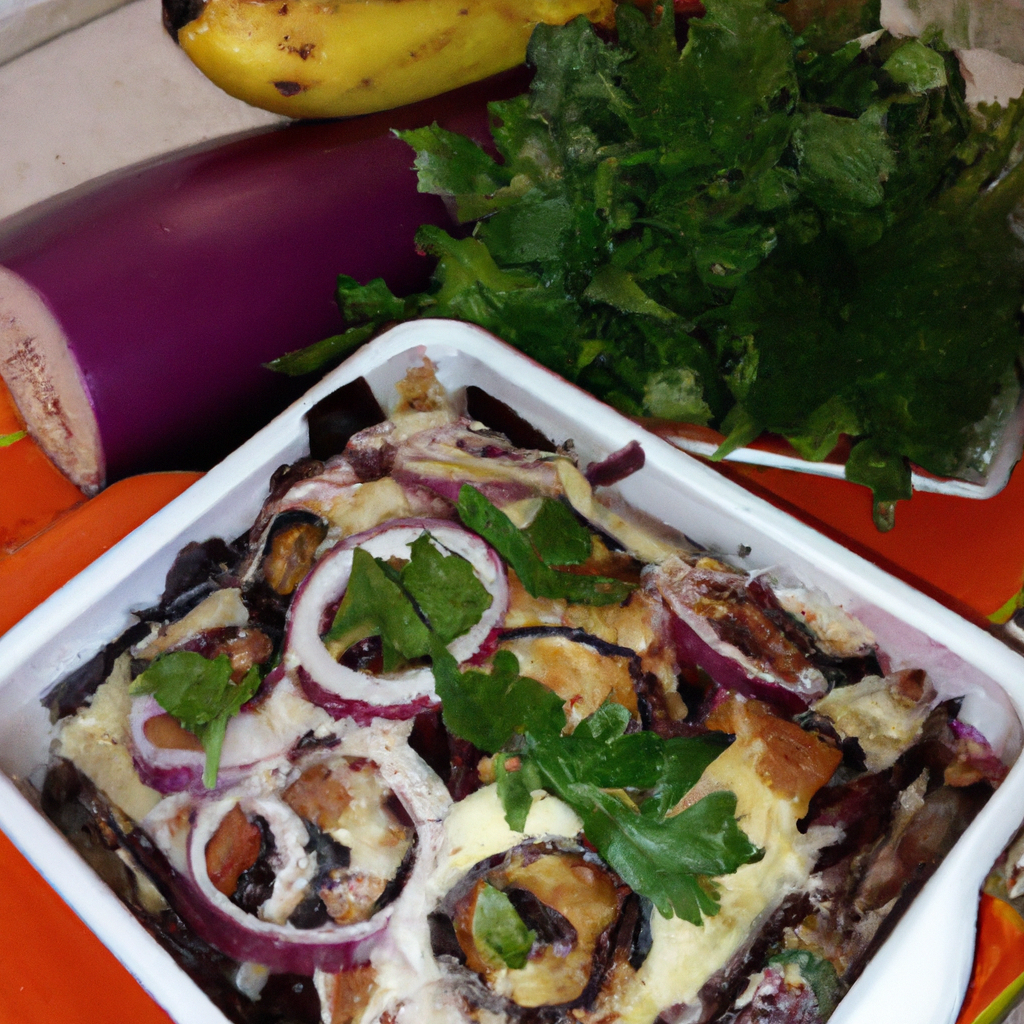 Lasanha de berinjela com peito de frango