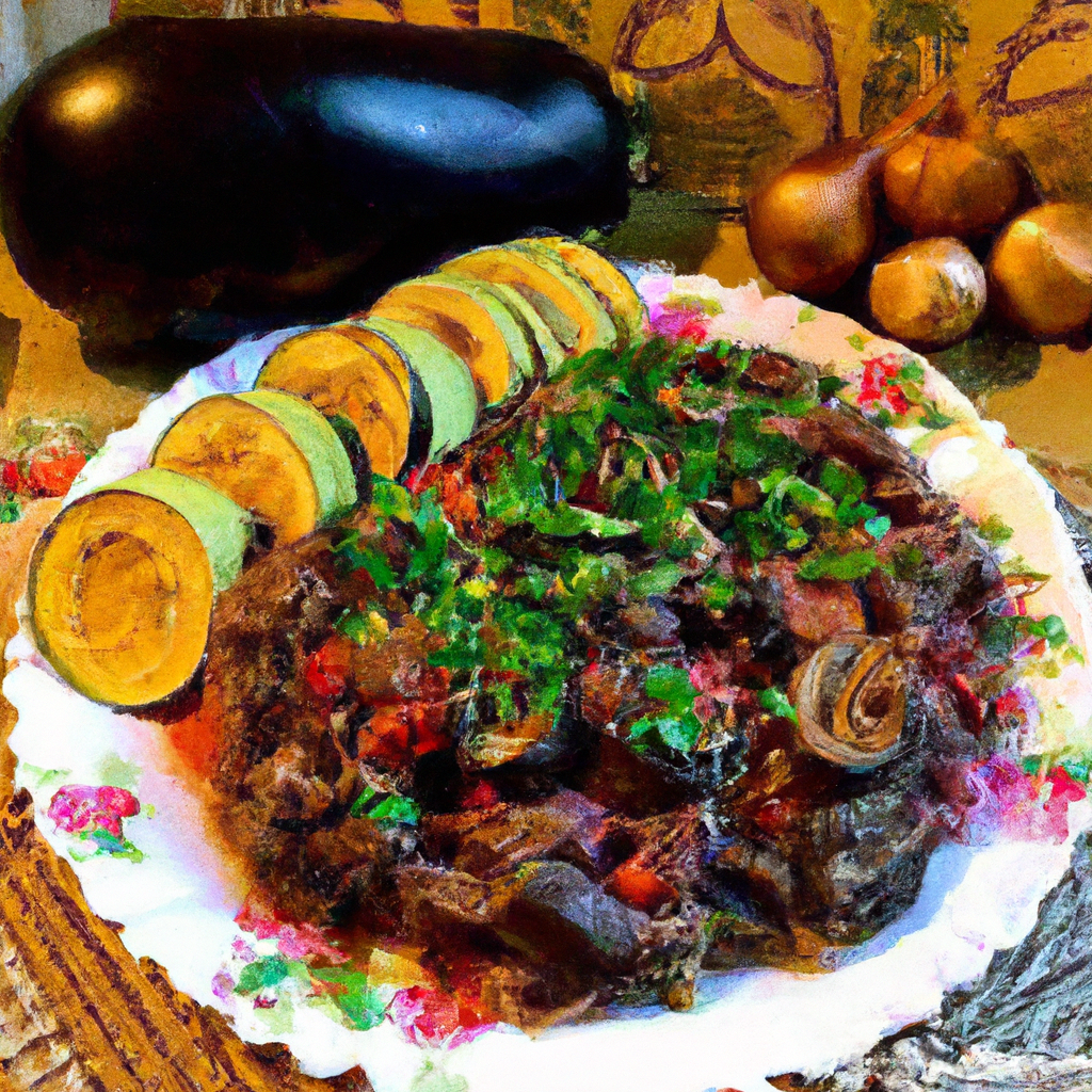 Berinjela com carne moída