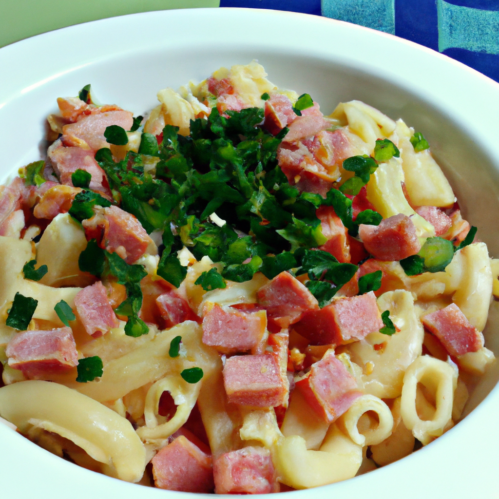 Salada quente de macarrão