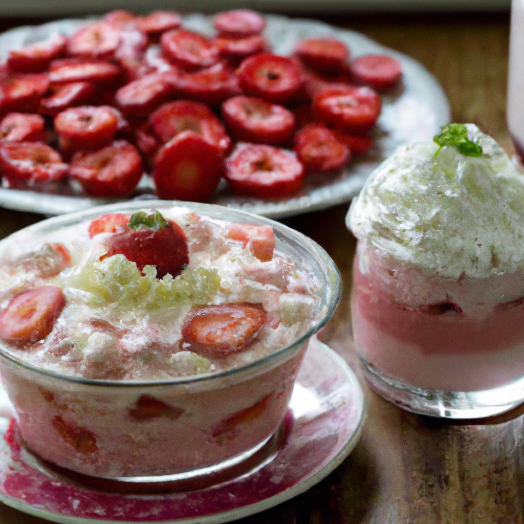 doce de morango com chantilli e suspiros