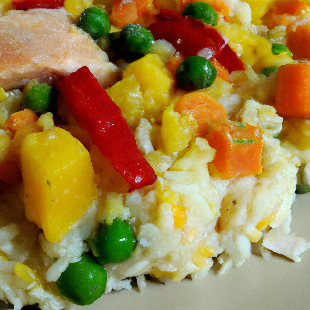 Risoto de legumes e frango