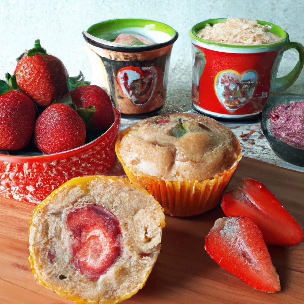 Muffin de Fubá e Morango
