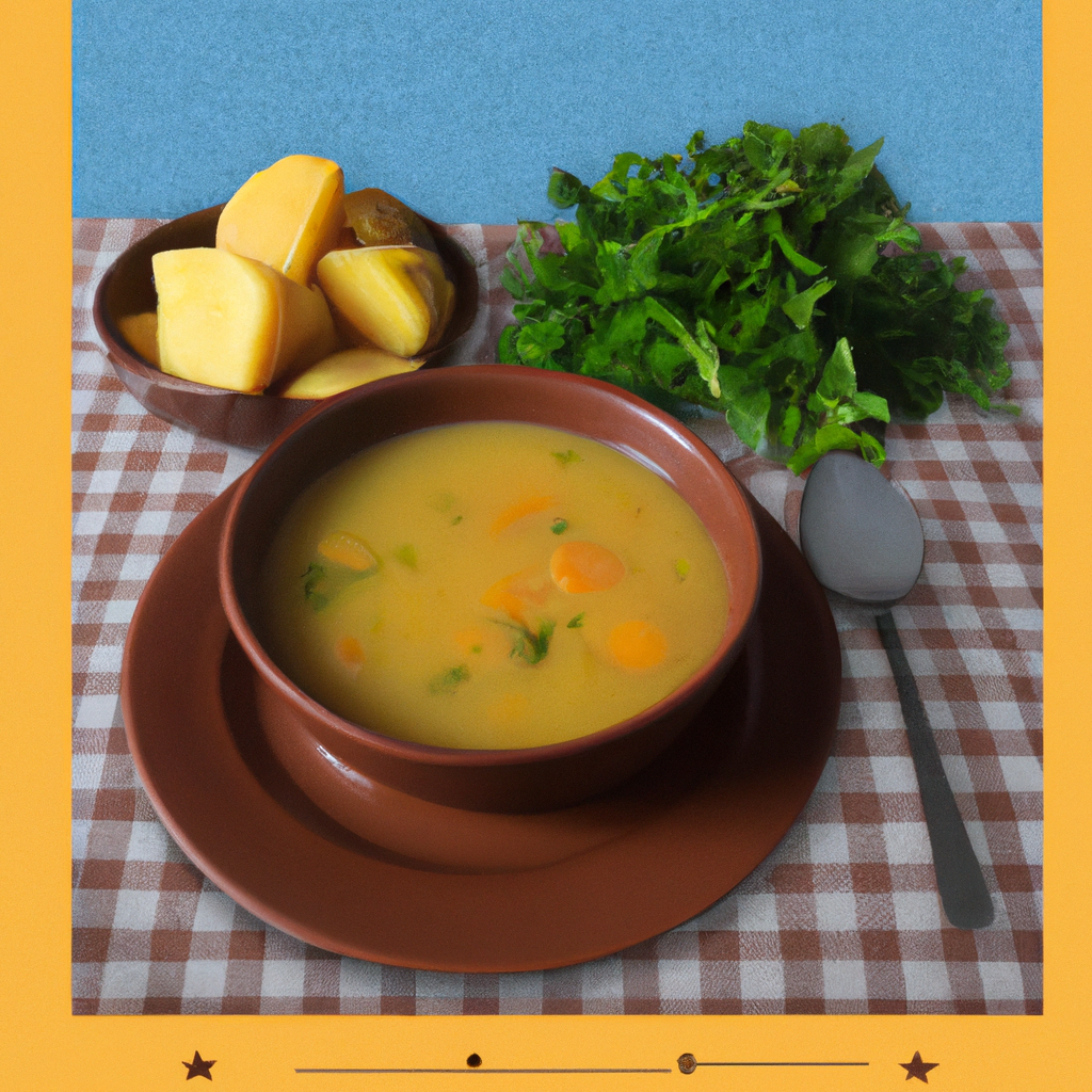 Sopa de mandioquinha com agrião e adelga