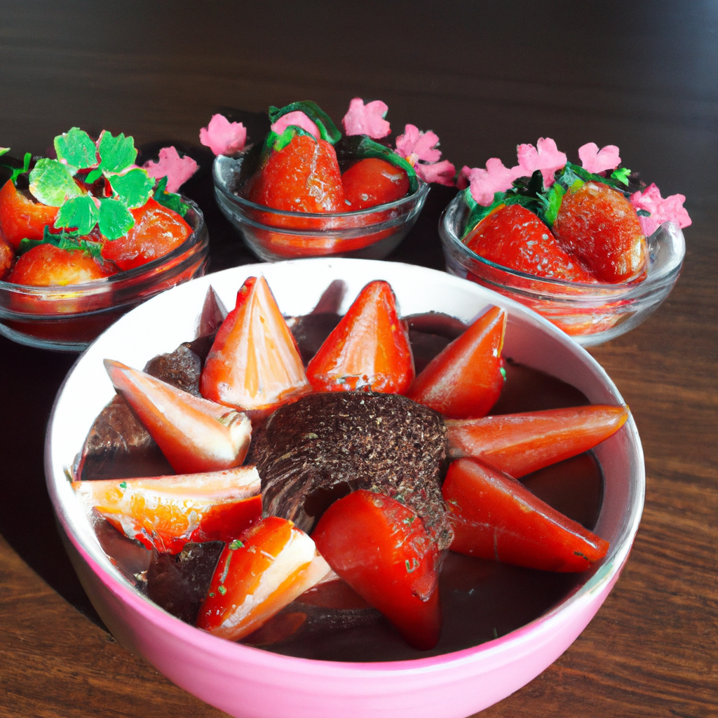 mousse de brigadeiro com morango