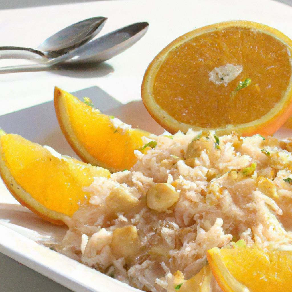 Arroz com laranja crocante de castanha