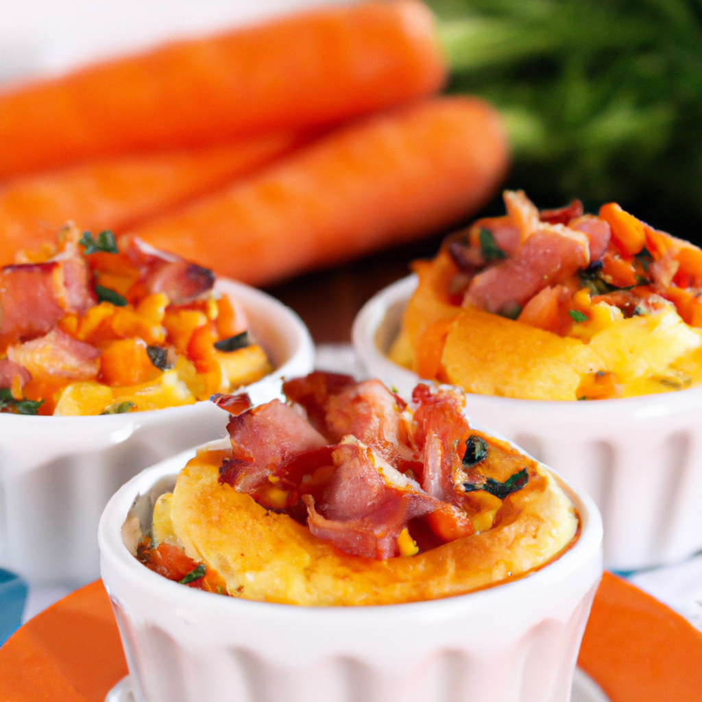 Sufle de cenoura com bacon