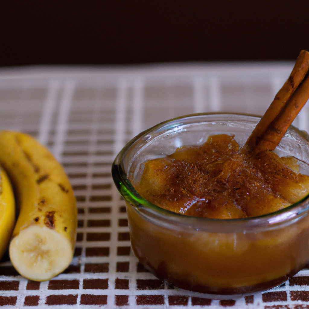 Tangerina - chimia/geleia de banana Ingredientes 5 bananas (maduras) 3  xícaras de açúcar 1/2 xícara de água 5 cravos 1 pau de canela pequeno modo  de preparo Comece esmagando as bananas. Faça