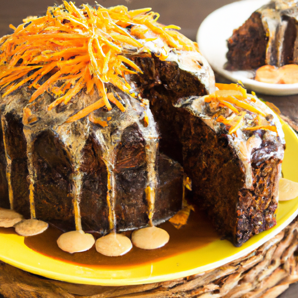 Bolo de Cenoura com calda de chocolate