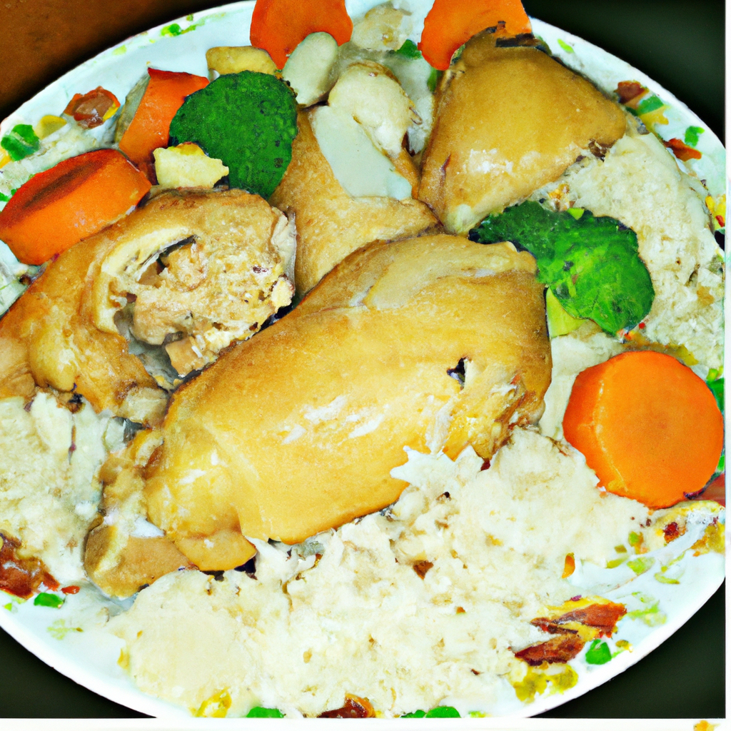 Bobó de inhame com frango