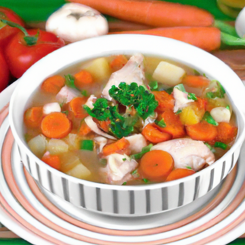 Sopa de verduas com frango