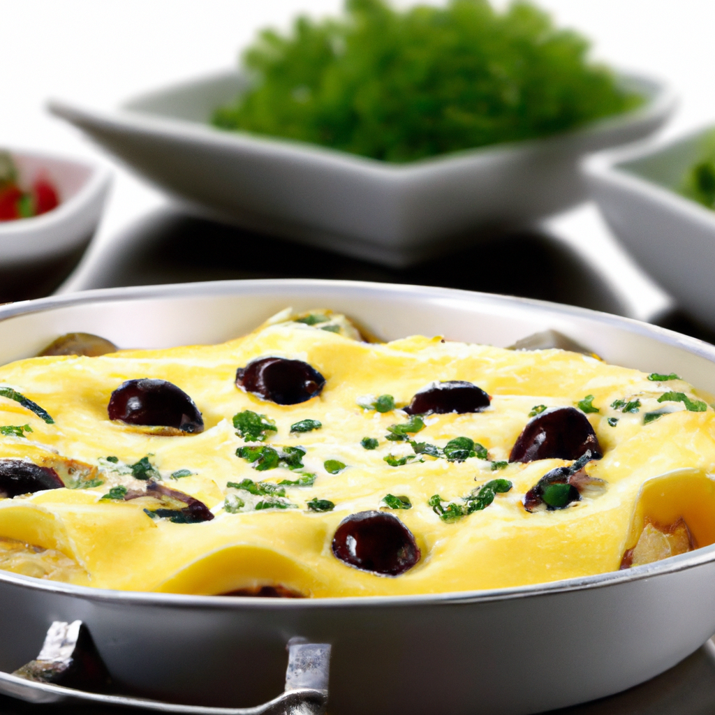 omelete de queijo minas com azeitonas no forno