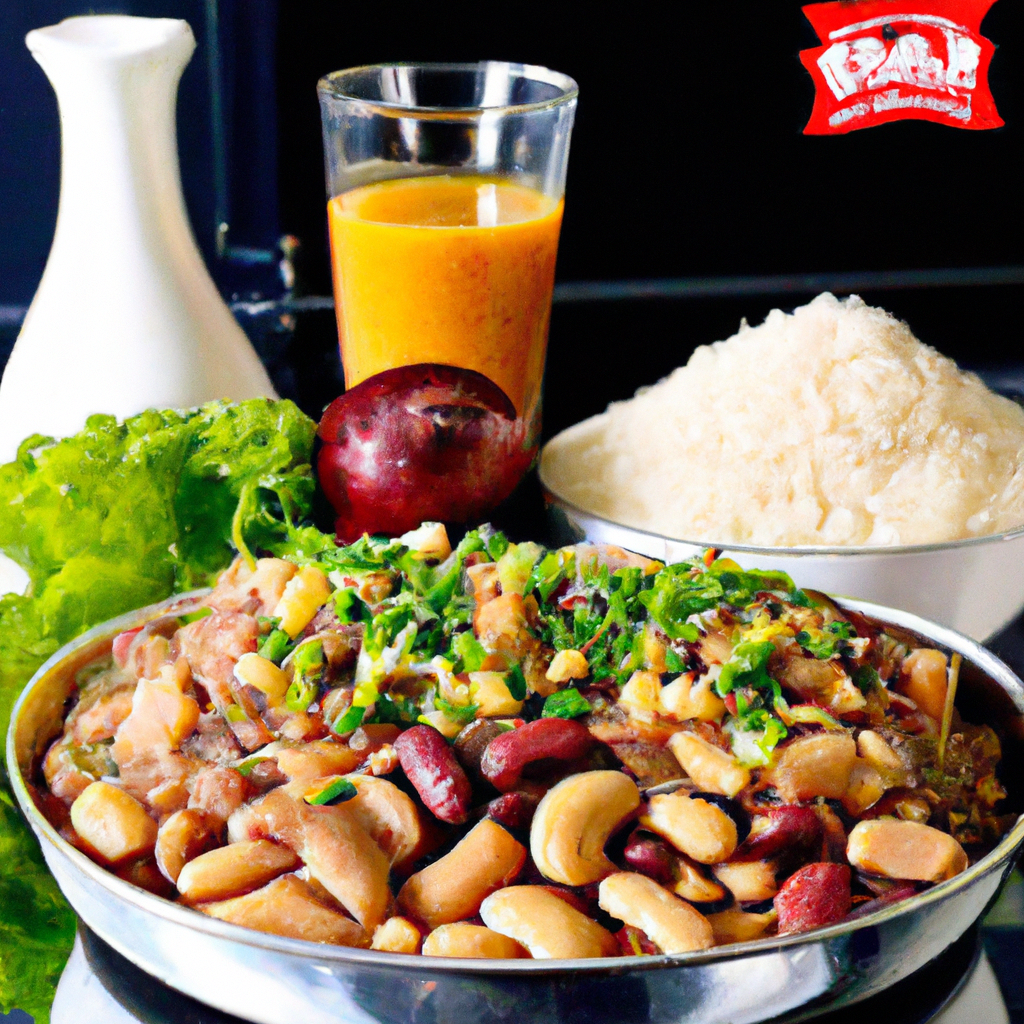 Feijão com carne e legumes