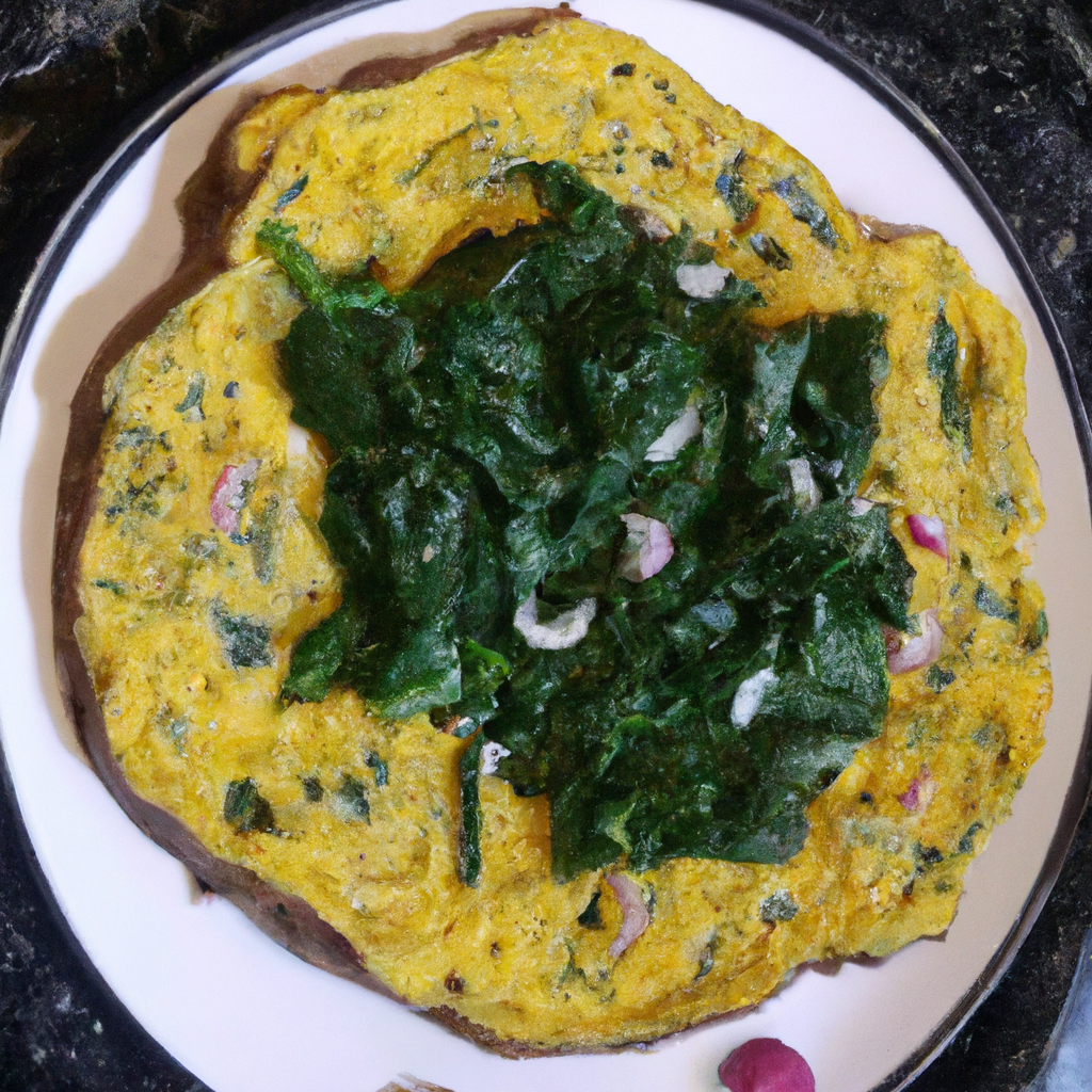 OMELETE BATATA E ESPINAFRE
