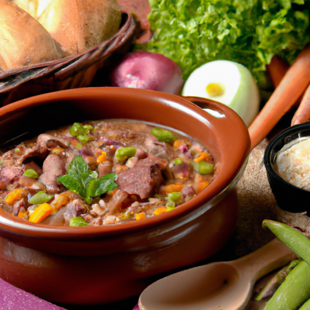 sopa de feijão carne e legumes