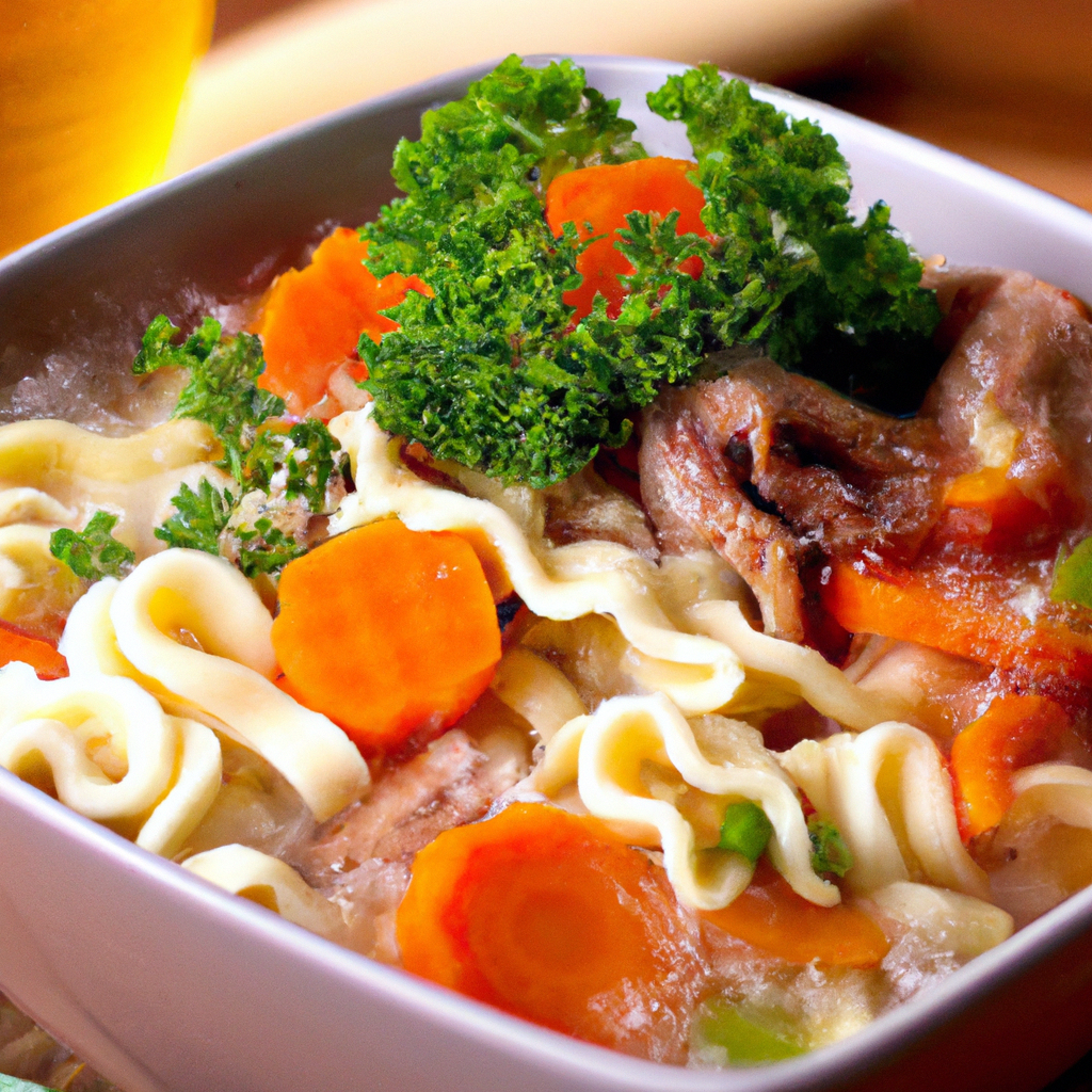 SOPA DE LEGUMES COM CARNE E MACARRAO
