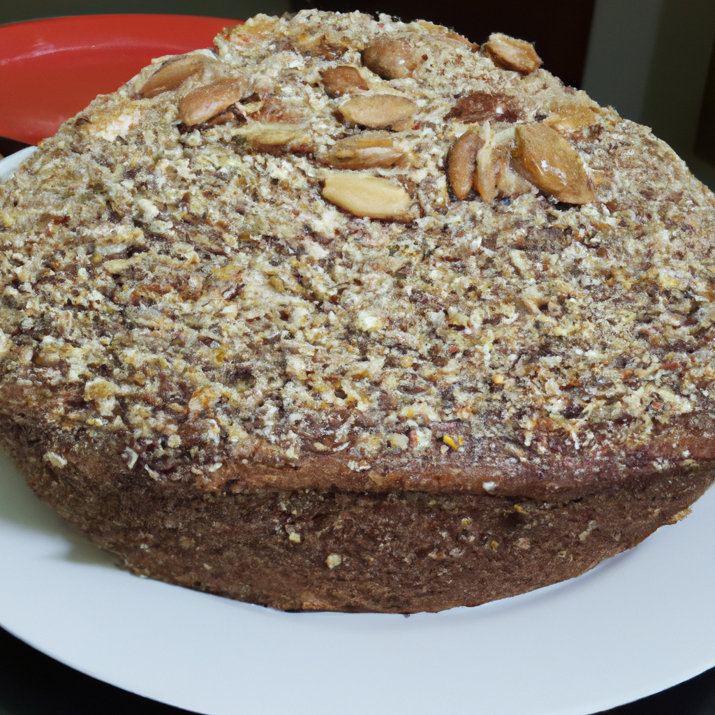 Bolo integral com passas e castanha