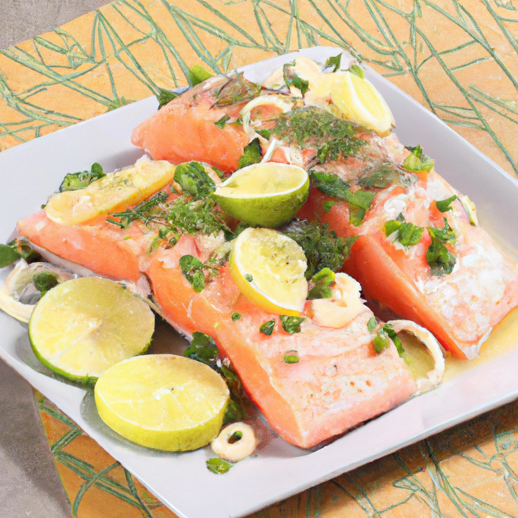 salmão no óleo de coco extra viegem e limão