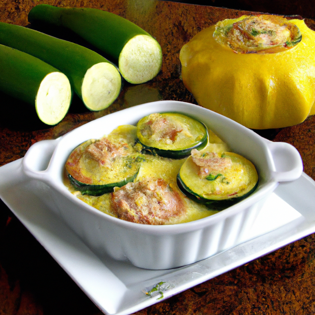 Abobrinha gratinada com atum