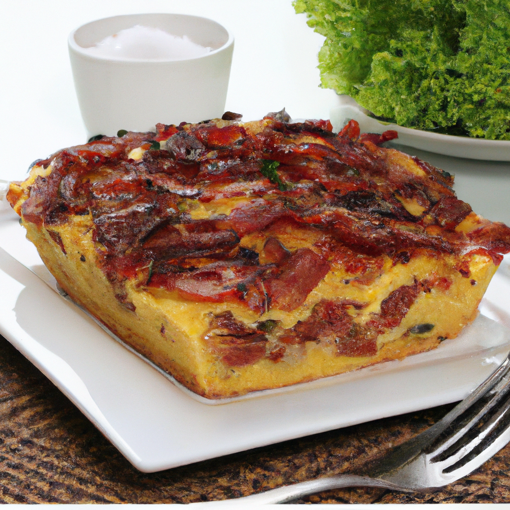 Bolo de carne e bacon