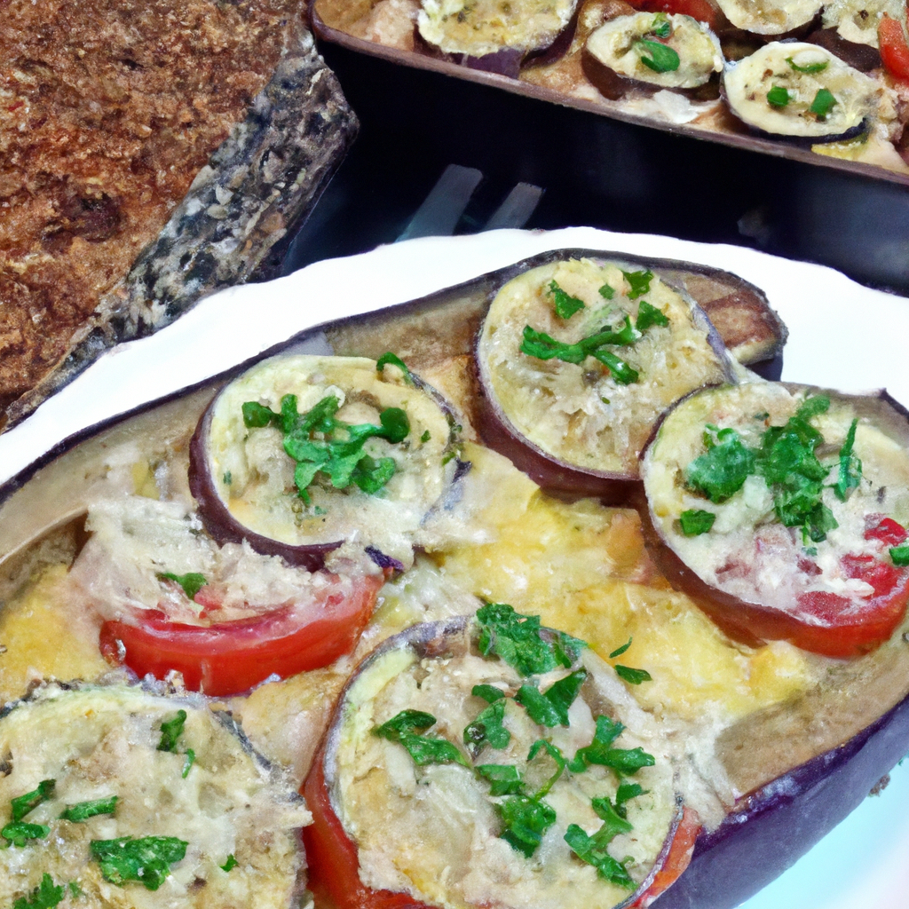 berinjela light com mussarela no forno