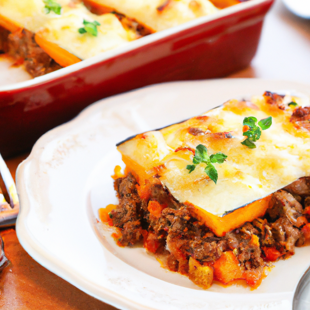 Gratinada de carne com abóbora