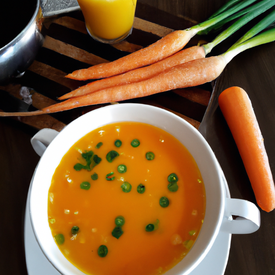 Sopa de cenoura, laranja e gengibre