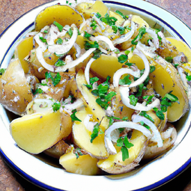 Salada morna alemã de batatas