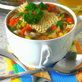 Sopa instantânea com legumes