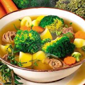 sopa de legumes com Carne 
