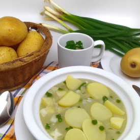 Sopa de batata com agrião