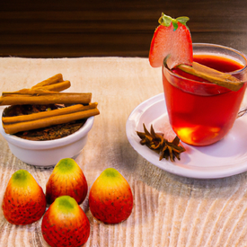 Chá de Morango com cravo e canela