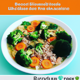 sopa de legumes com arroz integral e frango