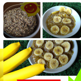 Barra de cereal de aveia e banana