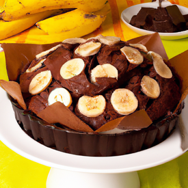 Bolo de chocolate com banana