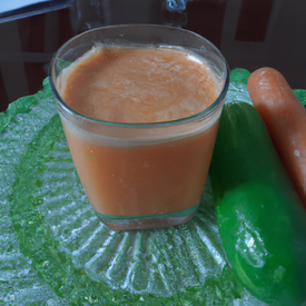 suco de cenoura, pepino e gengibre