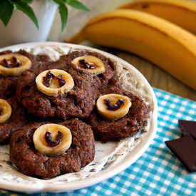 Cookie de chocolate e banana nutritivo