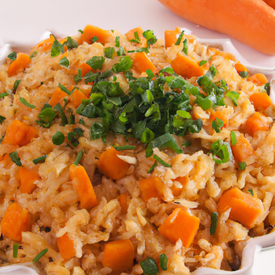 arroz integral com cenoura ralada