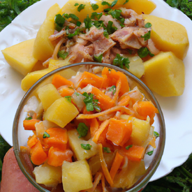 Salada de batata com atum e cenoura