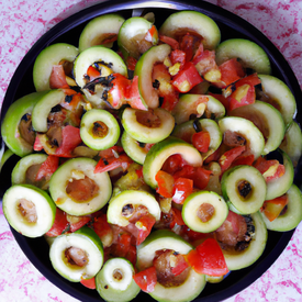 Salada de pepino japonês e tomate