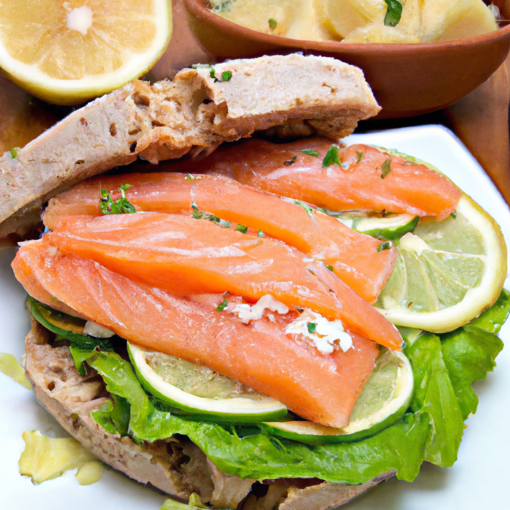 foto da receita Sanduíche de salmão e agrião