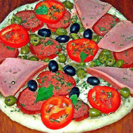 Pizza de mussarela e presunto